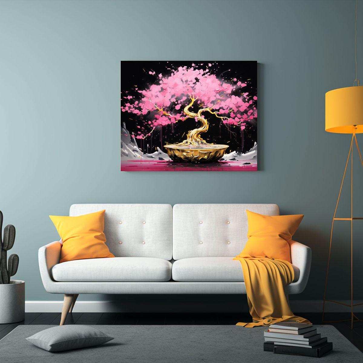 Pintura De Pared Patrón Intenso De Árbol 90x60cm-2