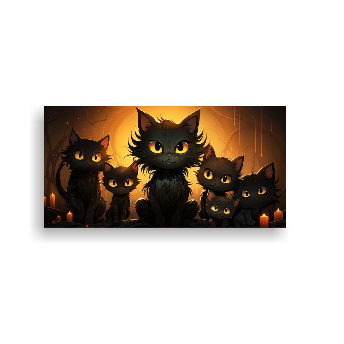 Cuadros Decorativos Vintage Con Gatos Negros 100x50 Cm-0