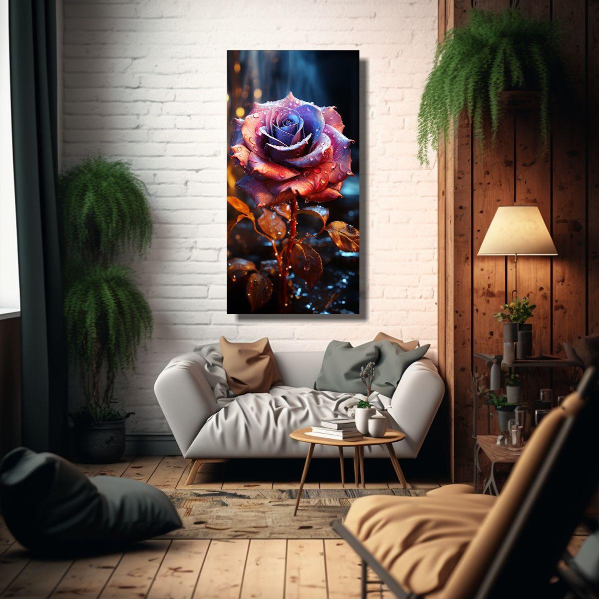 Adorno Creativo De Arte, Rosa De Neón Disuelve 30x60cm-2