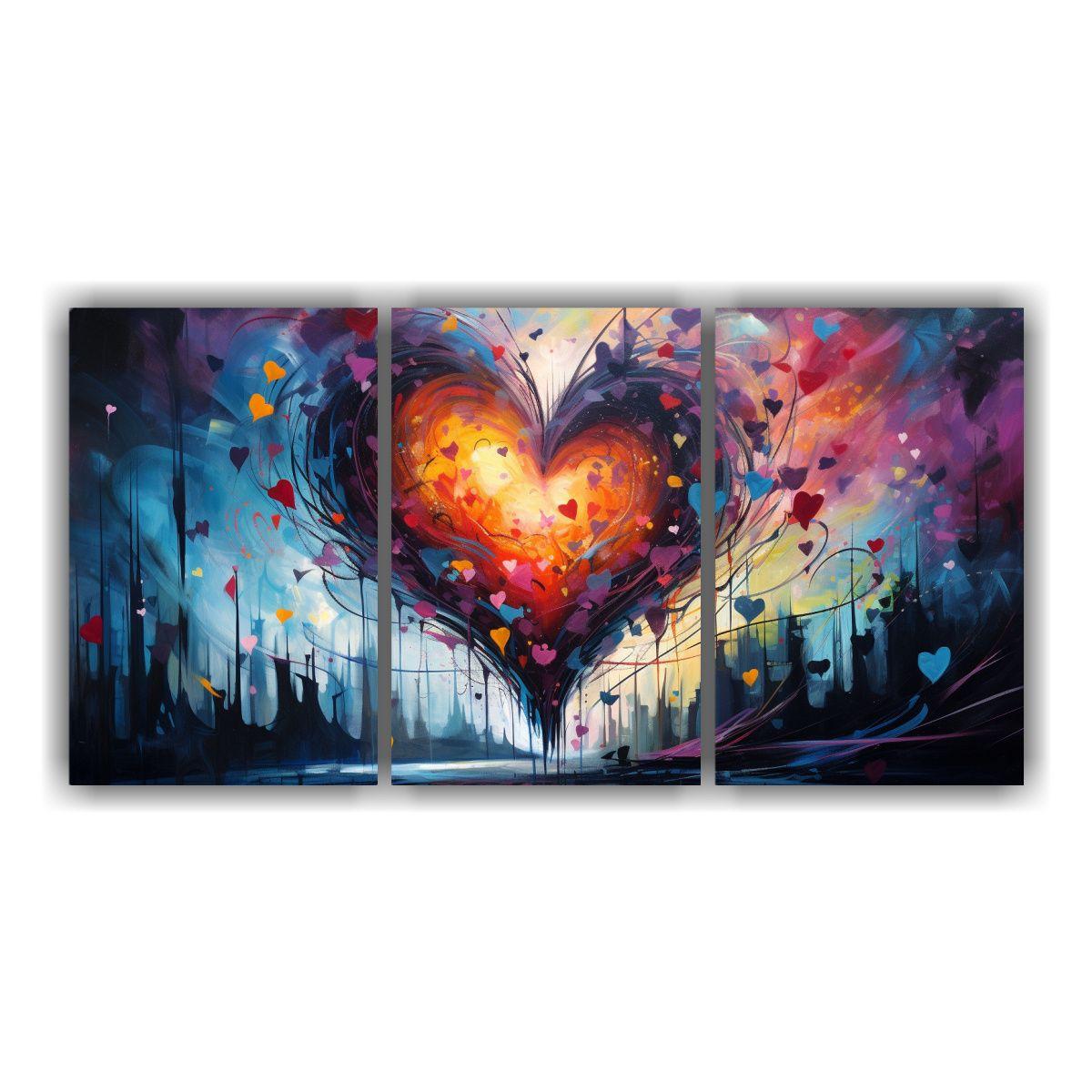 Cuadro Abstracto Pared Corazón Salvaje Simétrico 240x120 Cm-0