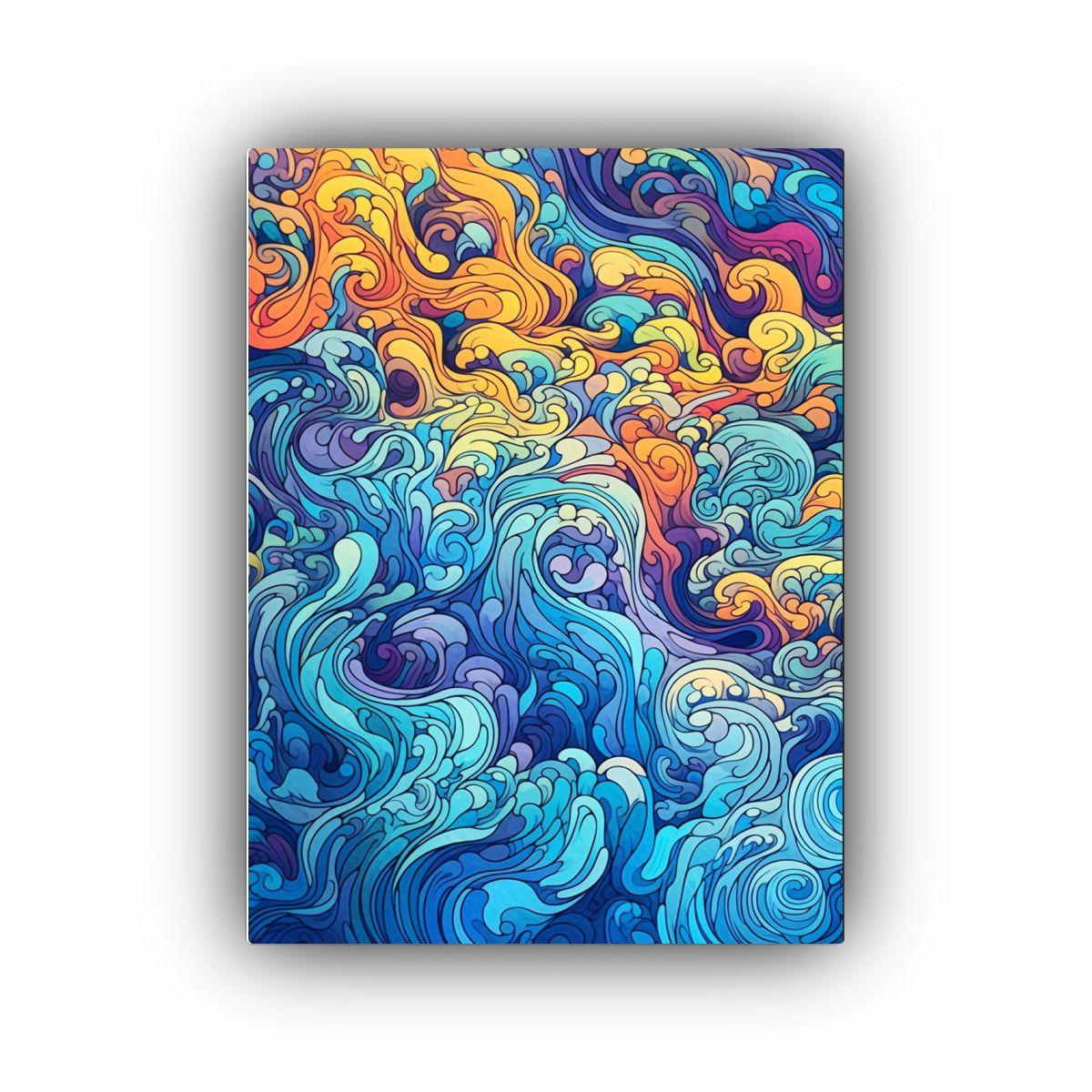 Arte De Pared Acuática Estilo Dibujos Animados Grueso 50x75cm-0