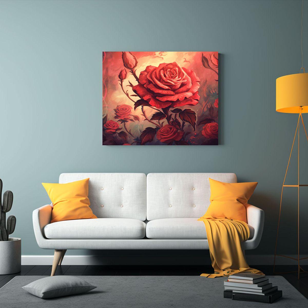 Cuadro Moderno De Arte De Pared Con Temática De Rosas Cread 75x50cm-2