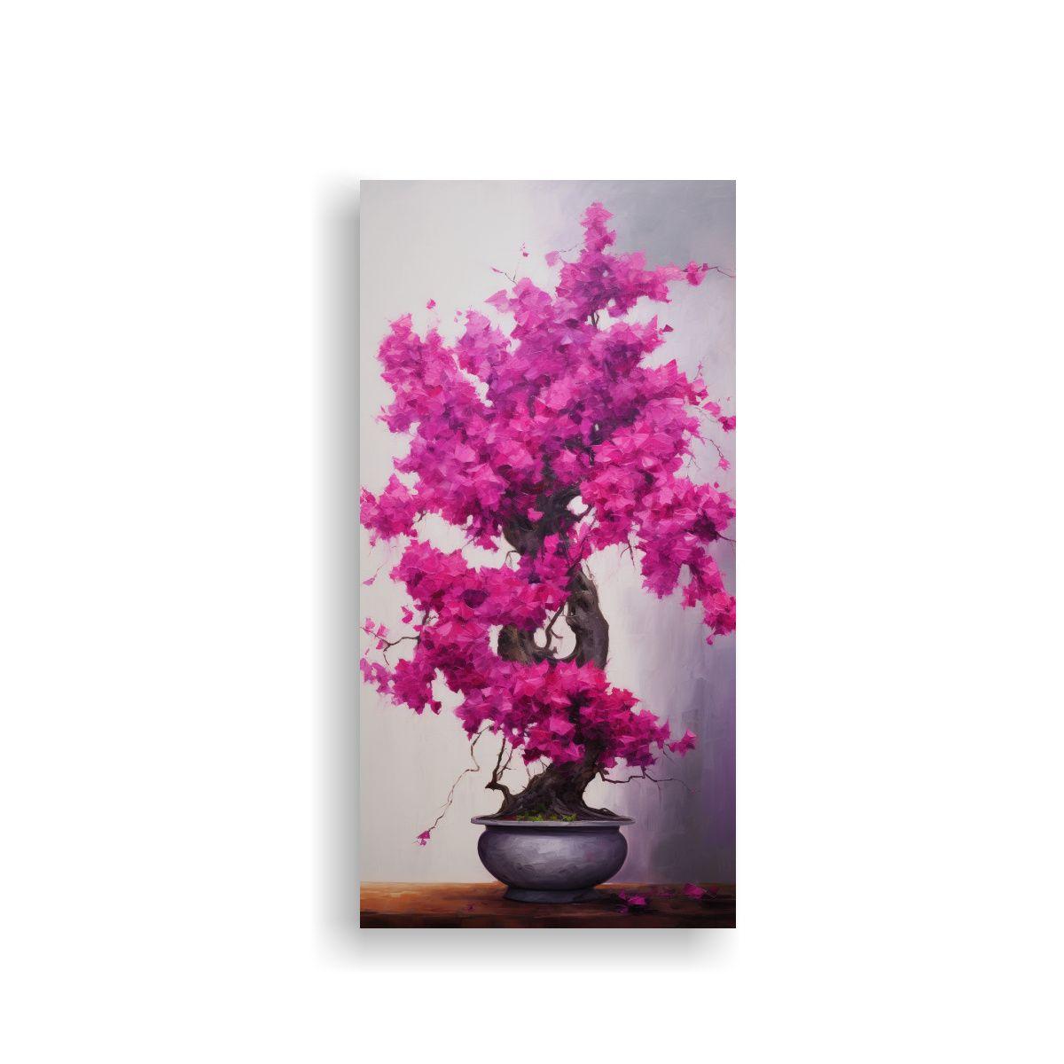 Cuadro De Lienzo Bougainvillea Bonsai Tree 50x100cm-0