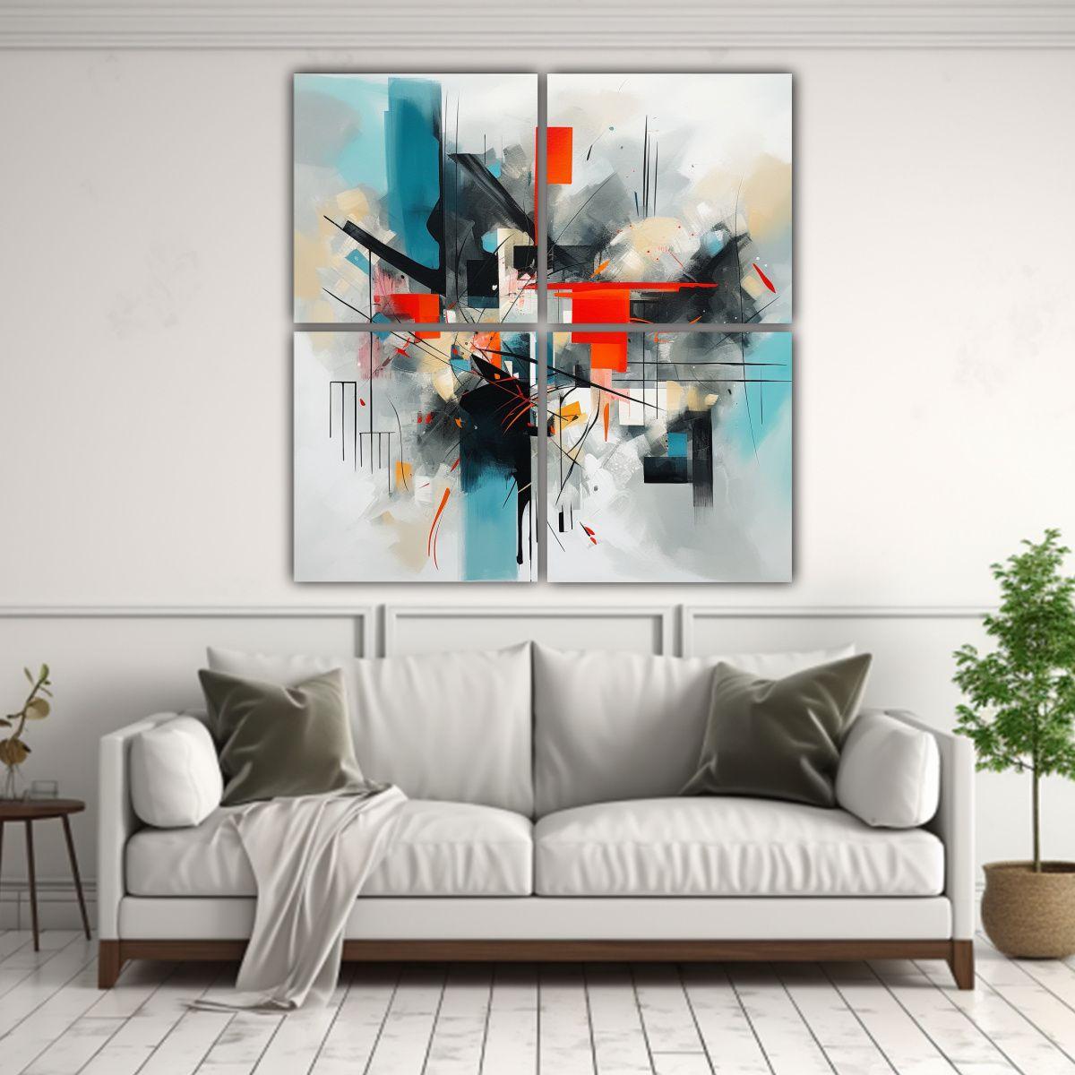 Lienzos Tela Sublimada Adorno Abstracto De 180x180 Cm-2