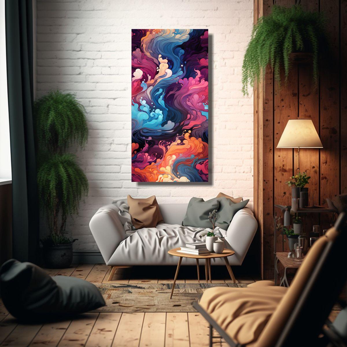 Pintura Decorativa Clásica Con Onda Marina 20x40cm-2