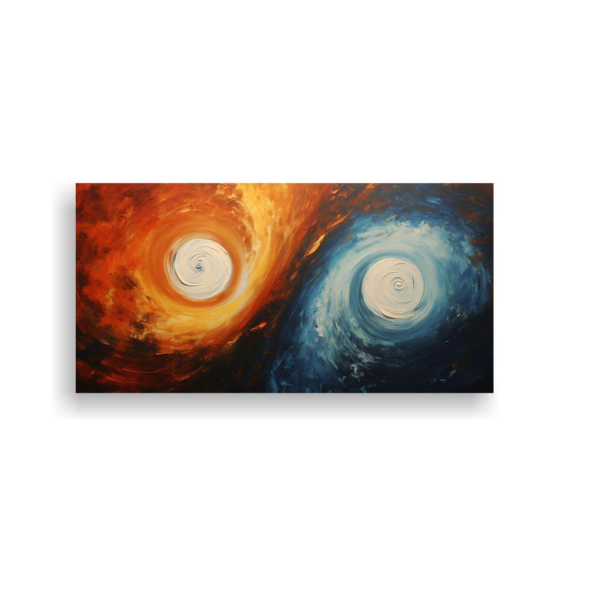 Cuadro Abstracto Con Dos Remolinos De Color 120x60cm-0