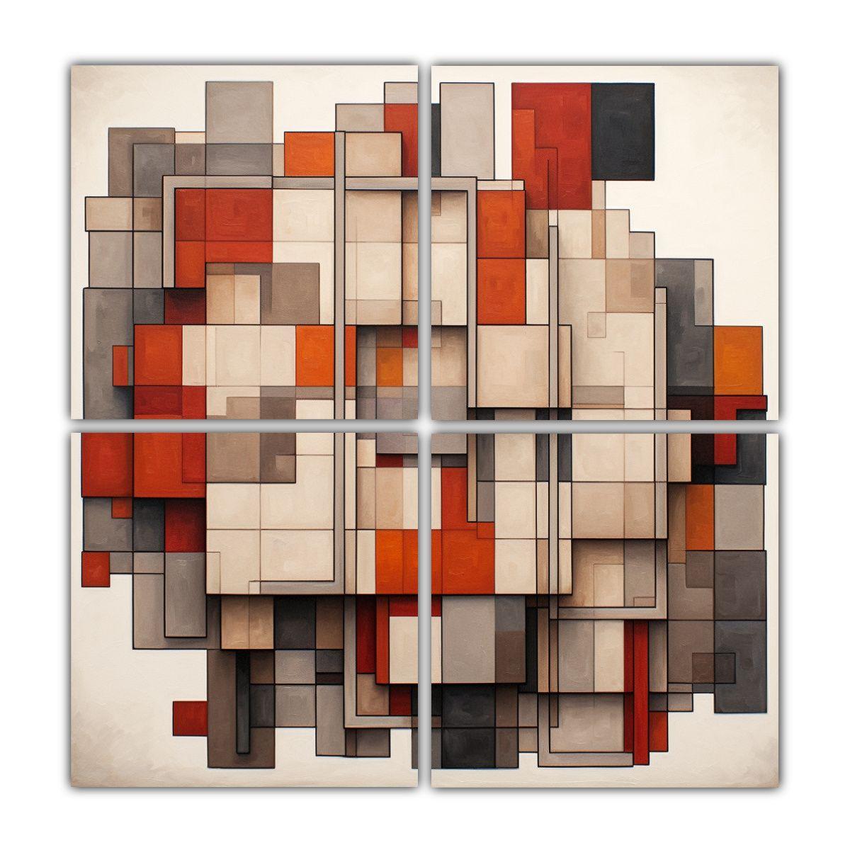 Cuatro Lienzos De Tela Juveniles, Arte 100x100 Cm-0