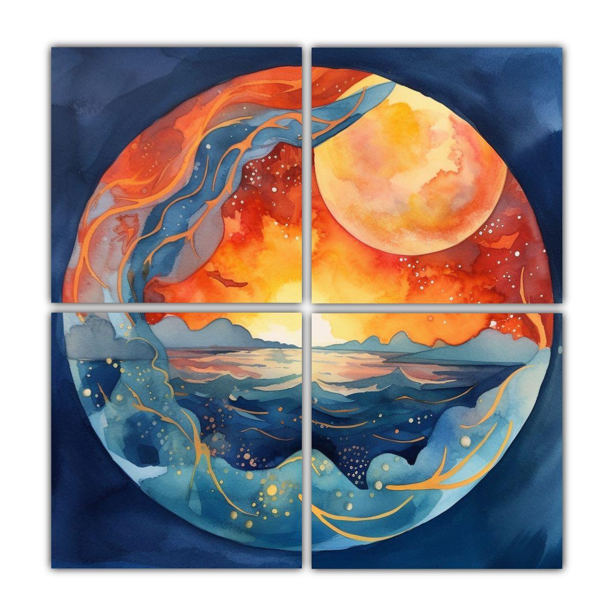 Cuadriptico Forma Artesanal Acrílico Tema 120x120 Cm-0