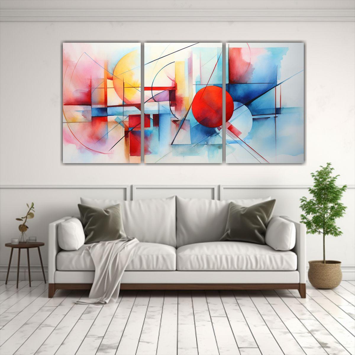 Cuadro Decorativo Abstracto En Acuarela Hermoso 180x90 Cm-2