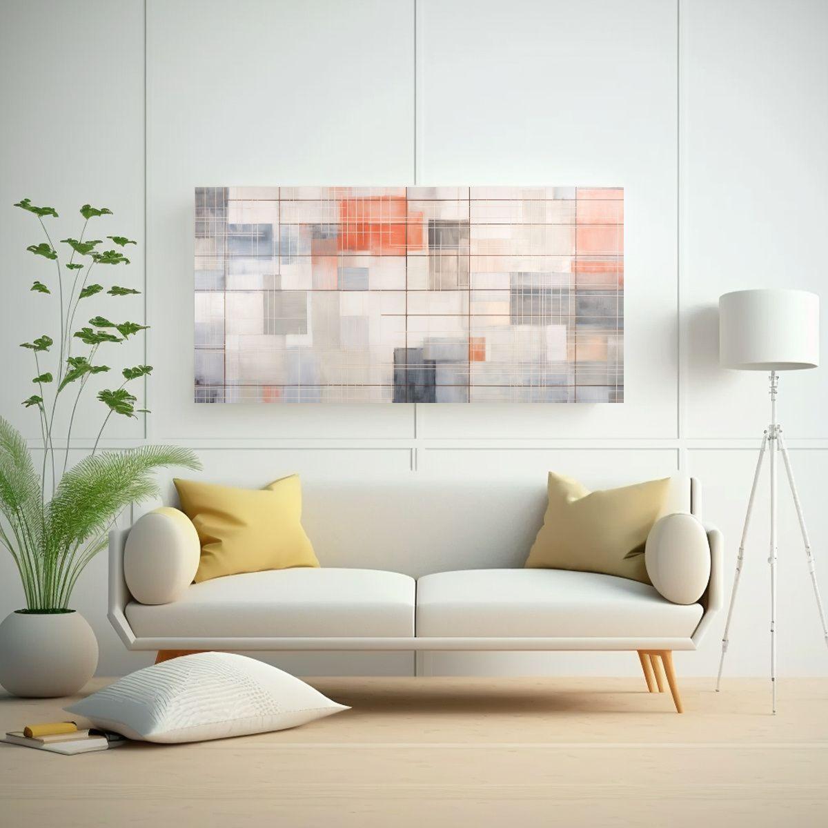 Pintura Mural Abstracta: Patrón Intenso De 100x50cm-2