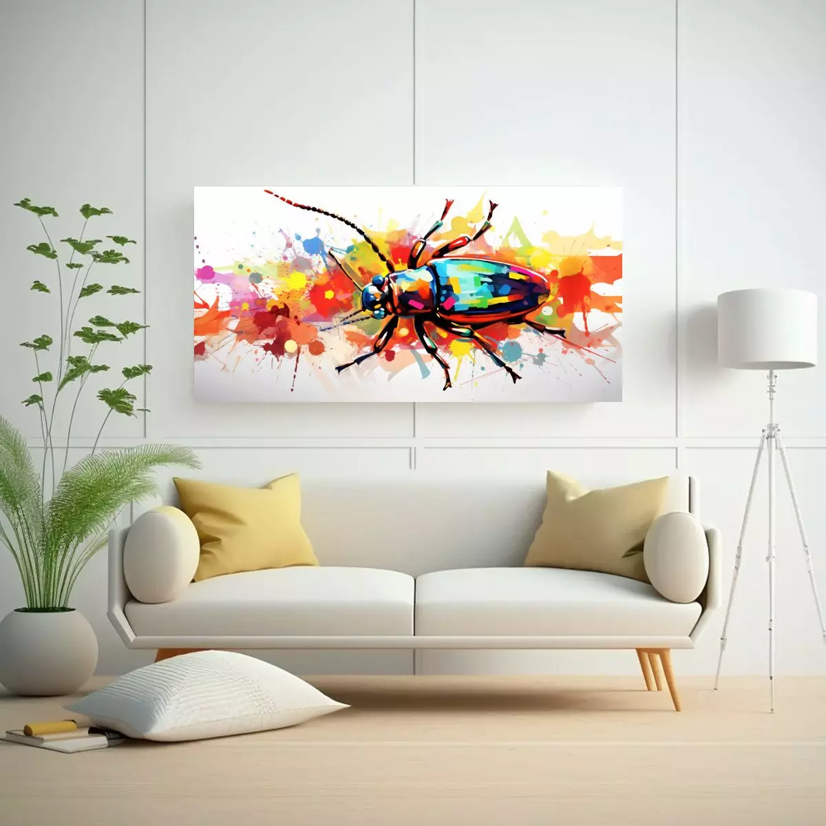 Cuadro Galería Insecto En Colores Suavemente 140x70cm-2