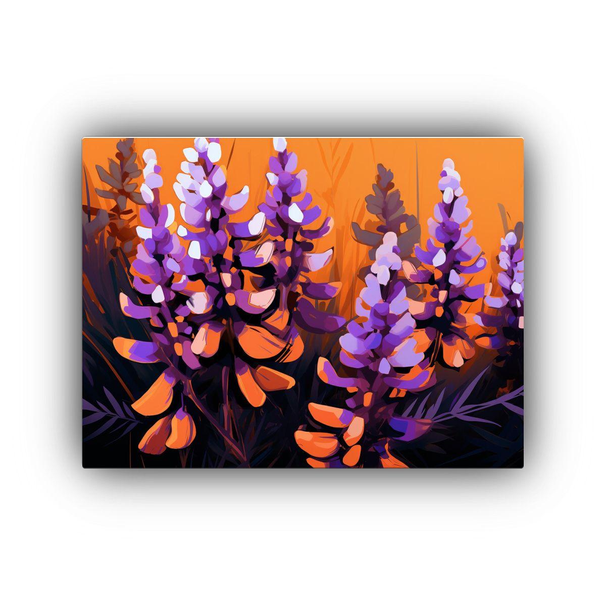 Cuadros Decorativos Tela Bastidor Dibujo Reflejo Grano Lupin 90x60cm-0
