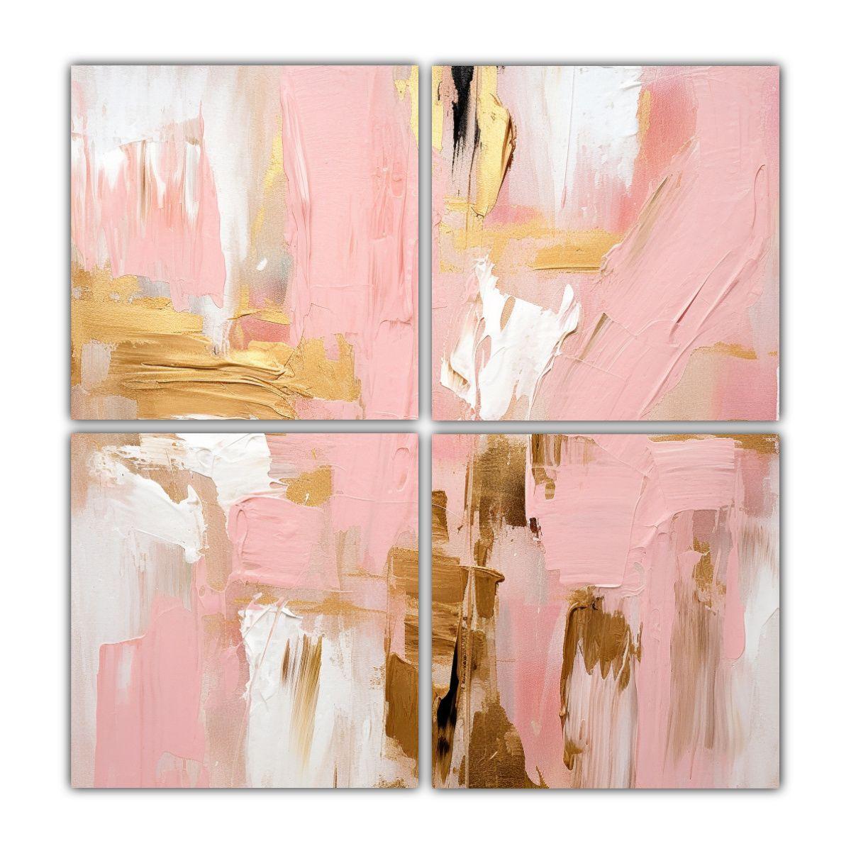 Cuatro Pinturas Inspiradoras Con Detalles 120x120 Cm-0