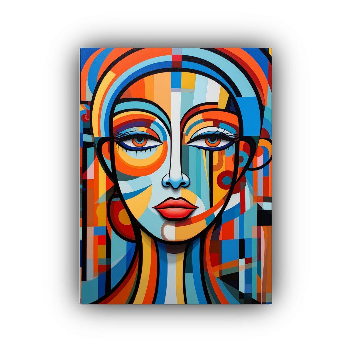 Cuadro Abstracto Con Diseño De Rayas Coloridas En Lienzo De 30x40cm-0