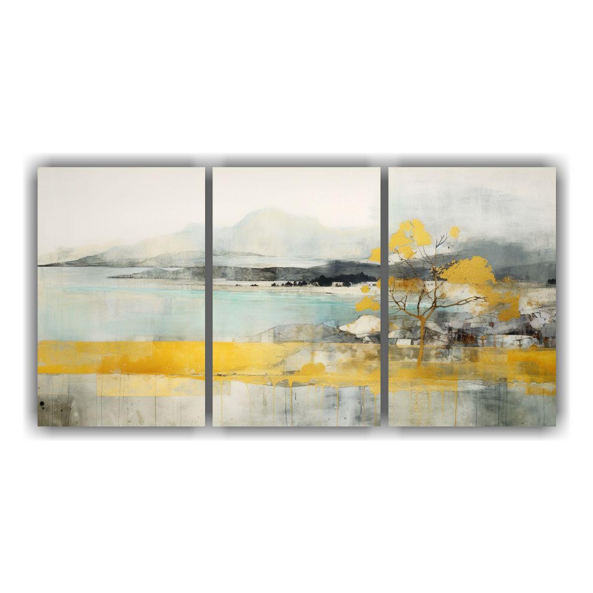 Pintura En Bastidor Con Tres Telas En Agua 150x75 Cm-0