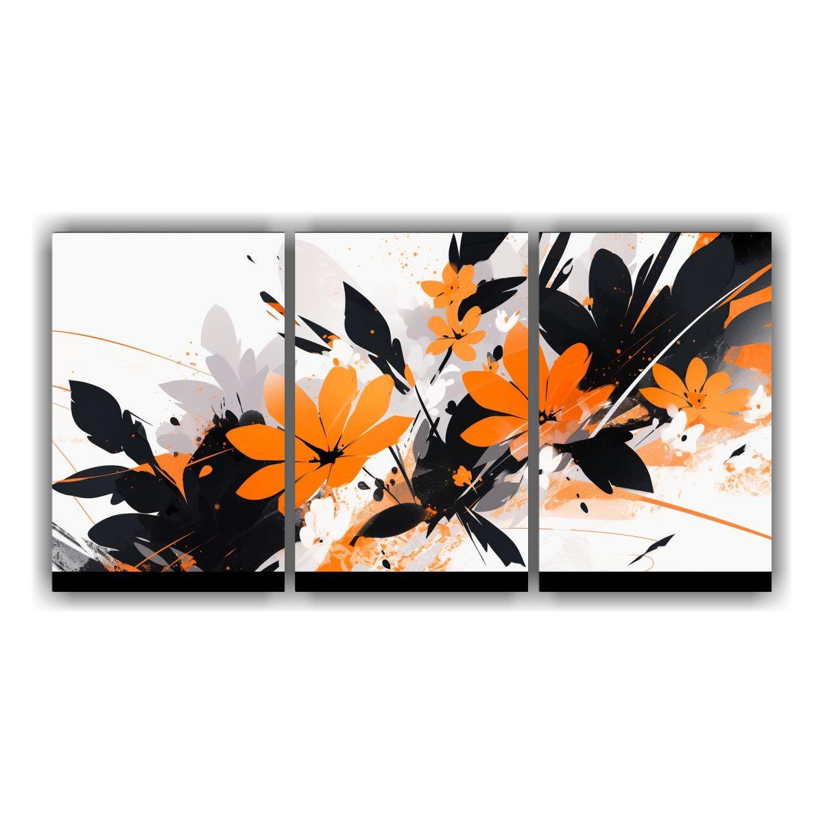 Set 3 Lienzos De Tela Abstracto Habitación 180x90 Cm-0