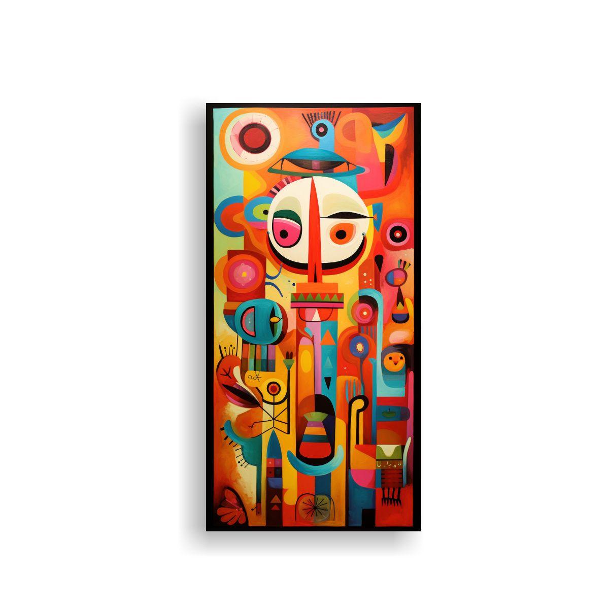 Pintura Mural Abstracta Reinterpretando El Arte 30x60cm-0