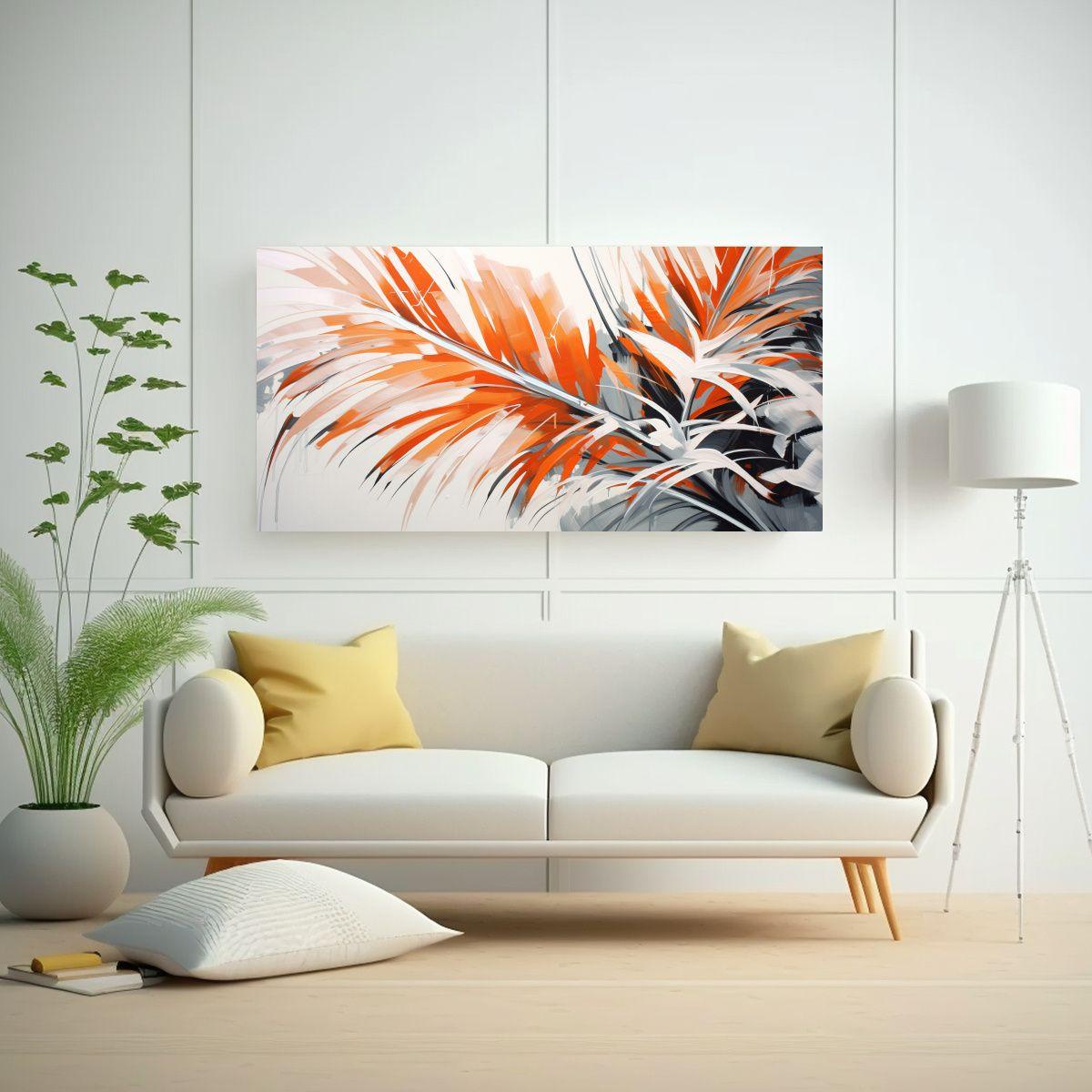 Pinturas De Decoración Con Hojas De Palma En Blan 80x40cm-2