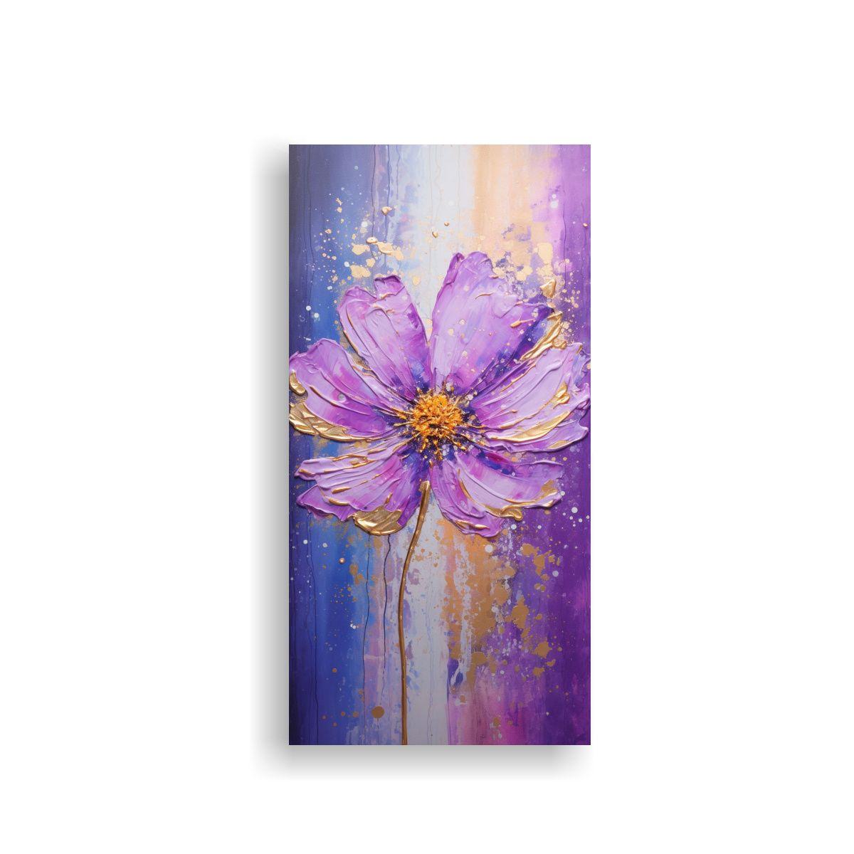 Cuadro Púrpura De Flores En Lienzo Estilo 80x160cm-0