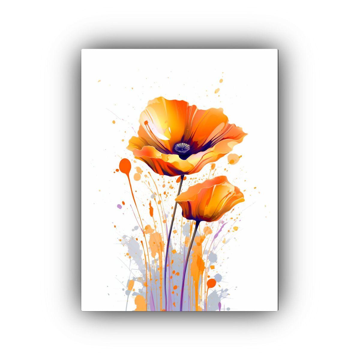 Pintura Decorativa Elegante De Lienzo Con Amapola 30x45cm-0