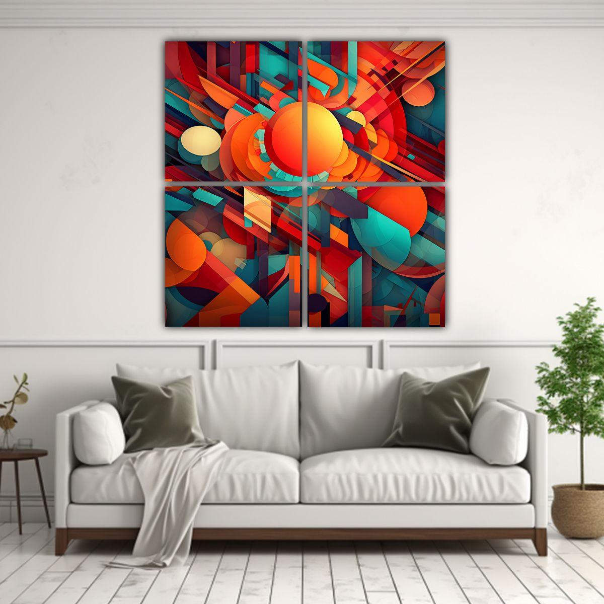 Cuadros Geométricos Elegantes Con Patrones 60x60 Cm-2
