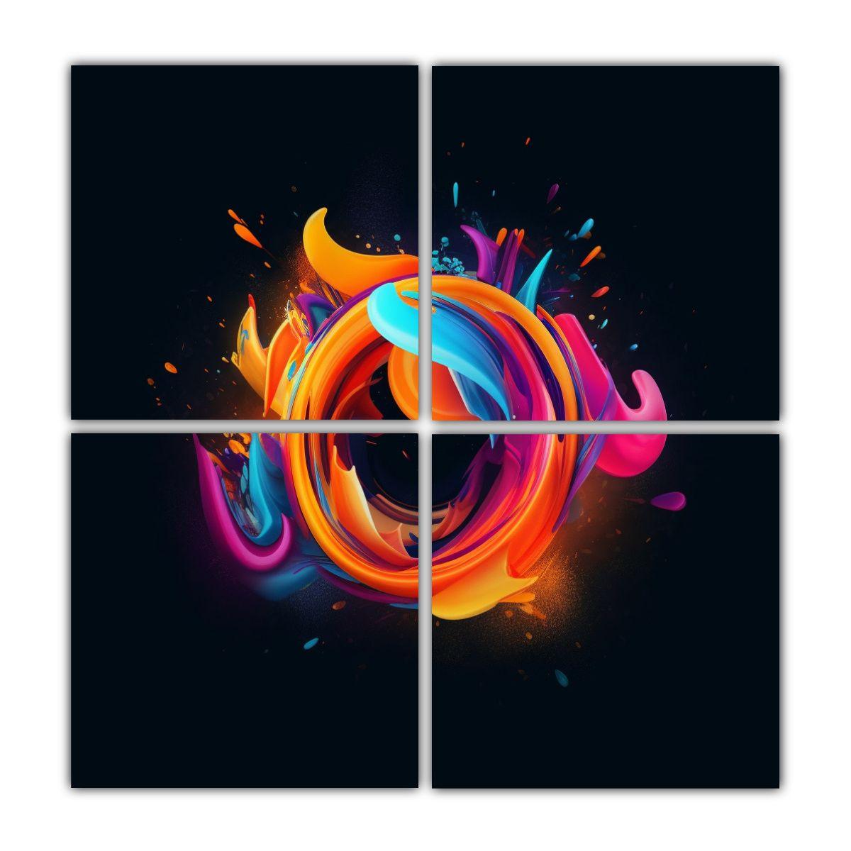 Cuadros De Pared Abstractos De Formas Y Colores 100x100 Cm-0