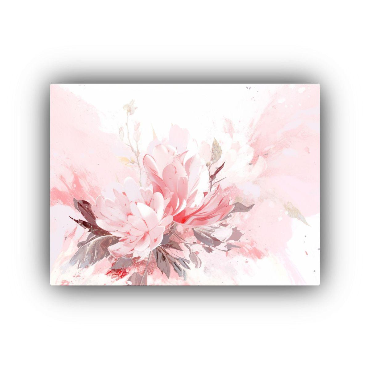 Pintura Decorativa Blanco Y Rosa: Colores Neonoir, Estilo Pi 90x60cm-0