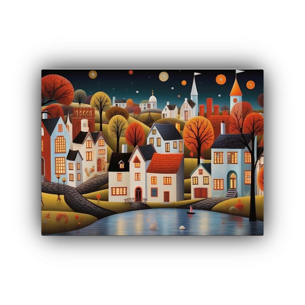 Cuadro De Colores Esquema Cotten Candy Town By George Callag 120x80cm-0