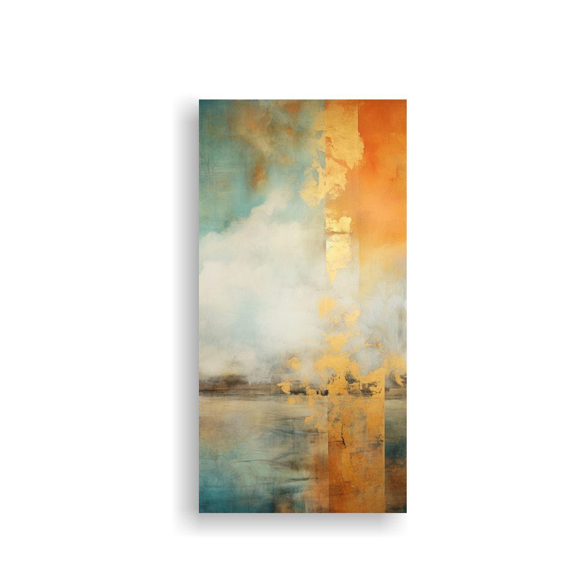 Pintura En Tela Sublimada Con Escena En Naranja, 60x120cm-0