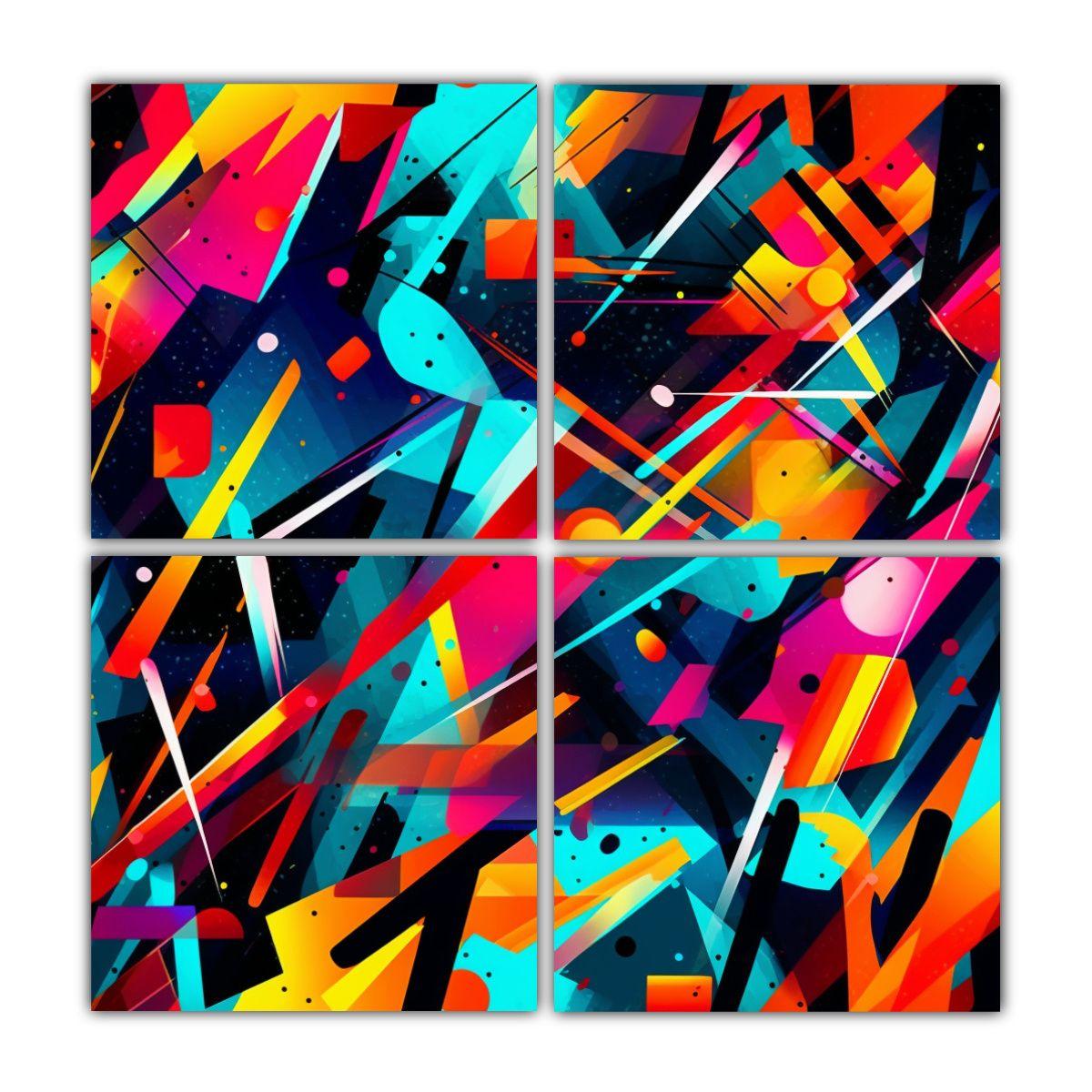 Cuadro Impreso Elegancia Abstracto Multicolor 140x140 Cm-0