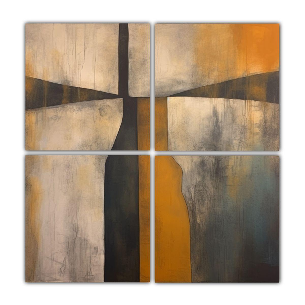 Cuatro Composiciones Tema Juveniles Pinturas De 100x100 Cm-0