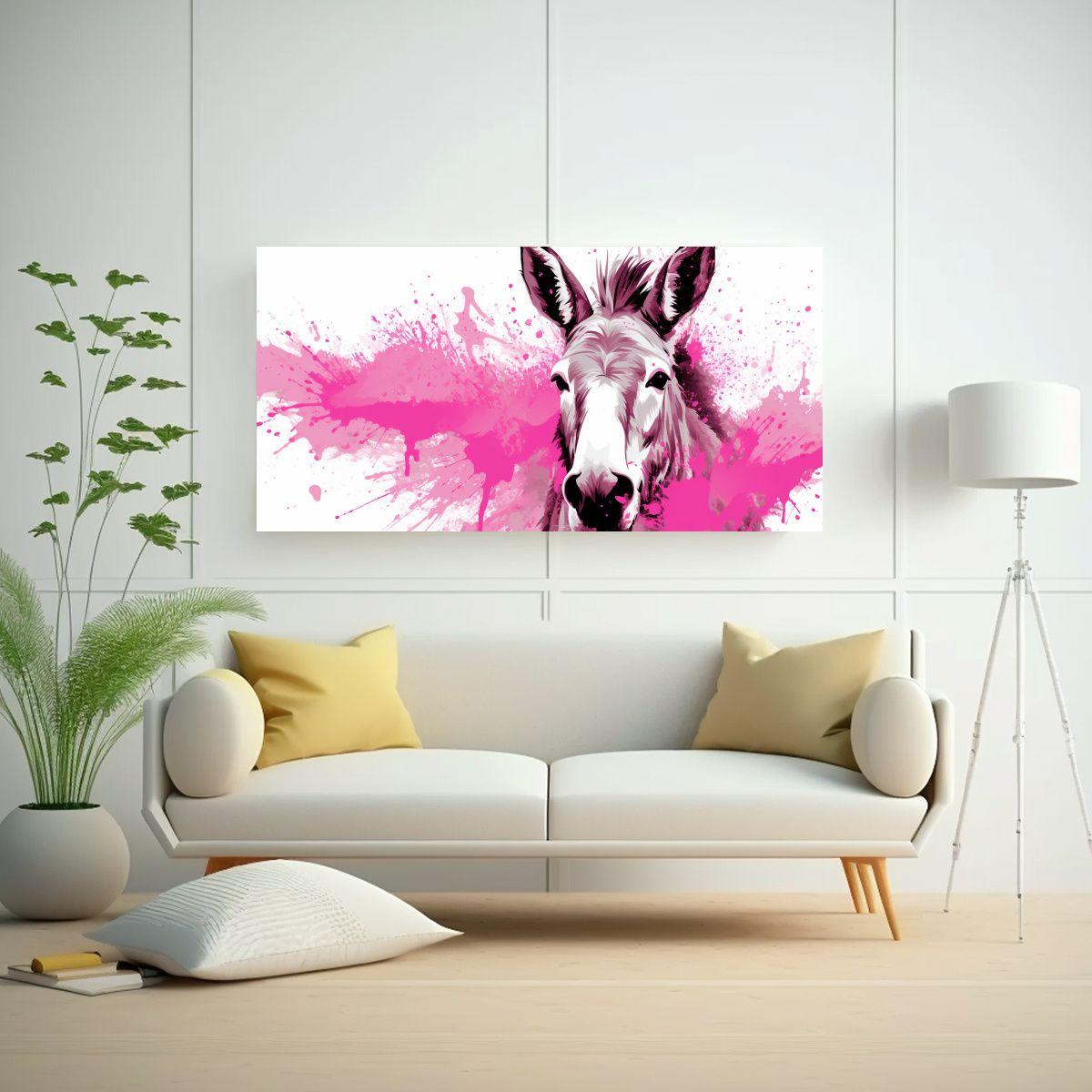 Pintura Tela Bastidor Textura Mula Blanco Y Rosa N 80x40cm-2