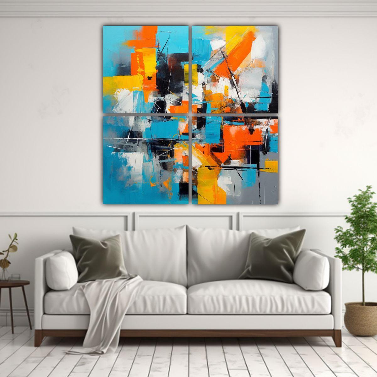 Cuadro Decorativo De Tela: Expresión En Colores, 100x100 Cm-2