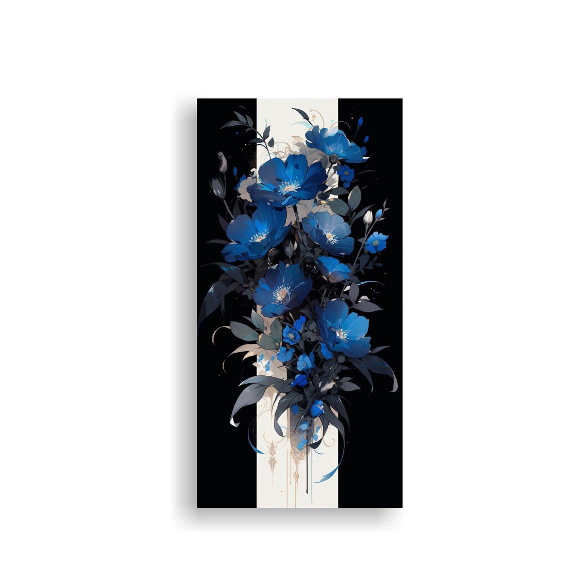 Cuadro Temático Negro Y Azul Con Atmosfera 50x100cm-0