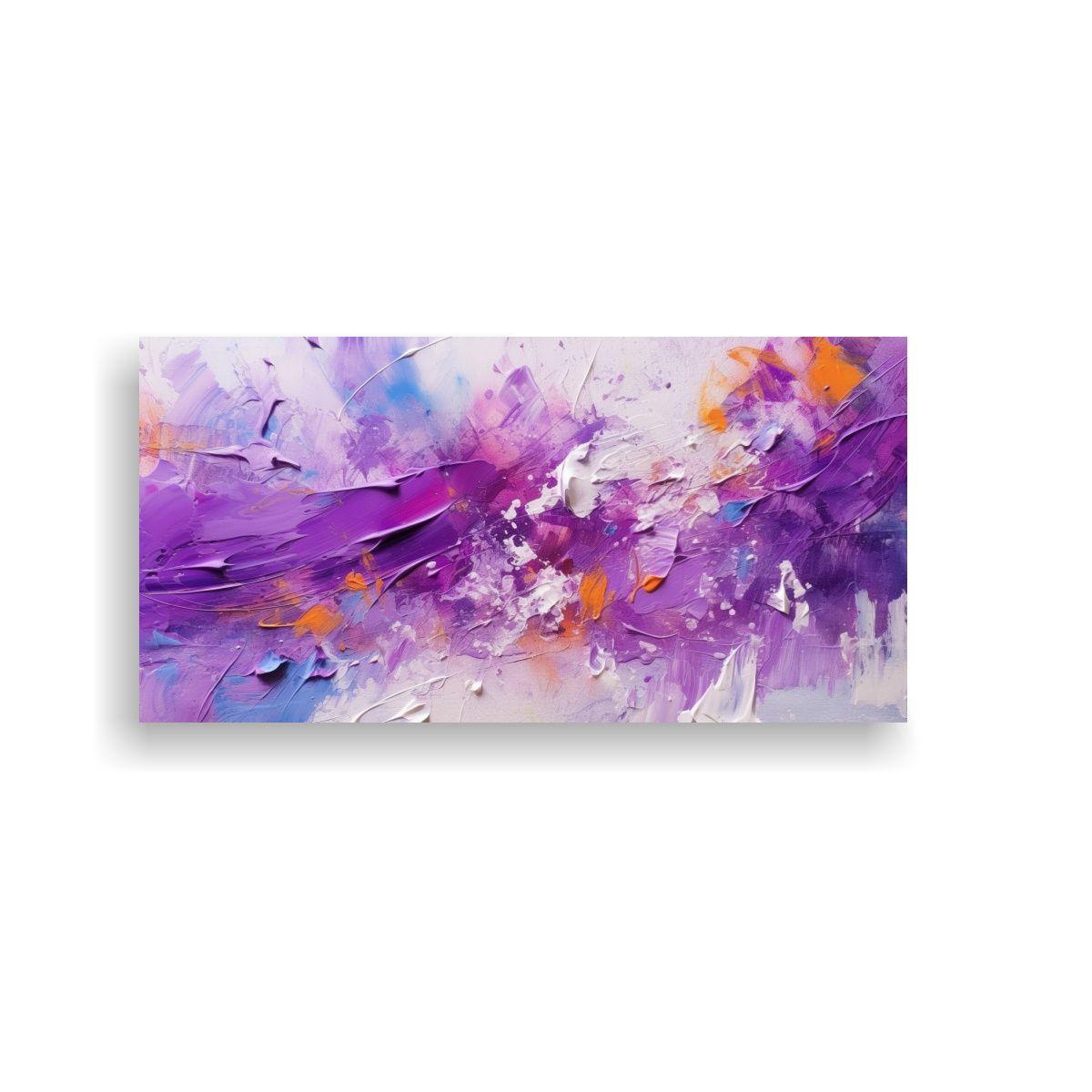 Pintura Abstracta Multicolor Con Textura Púrpura 60x30cm-0