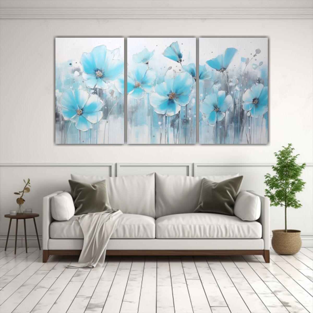 Set 3 Telas En Bastidor Hermoso Adorable Pintura 150x75 Cm-2