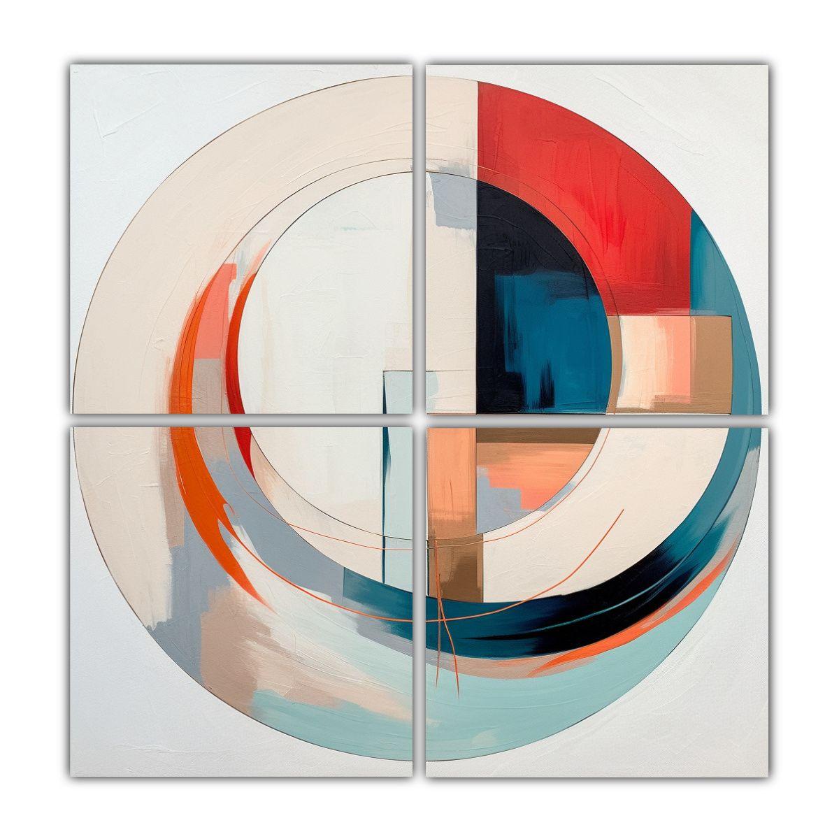 Cuatro Artes Luminosa Calidad Abstracta Inspirada 180x180 Cm-0