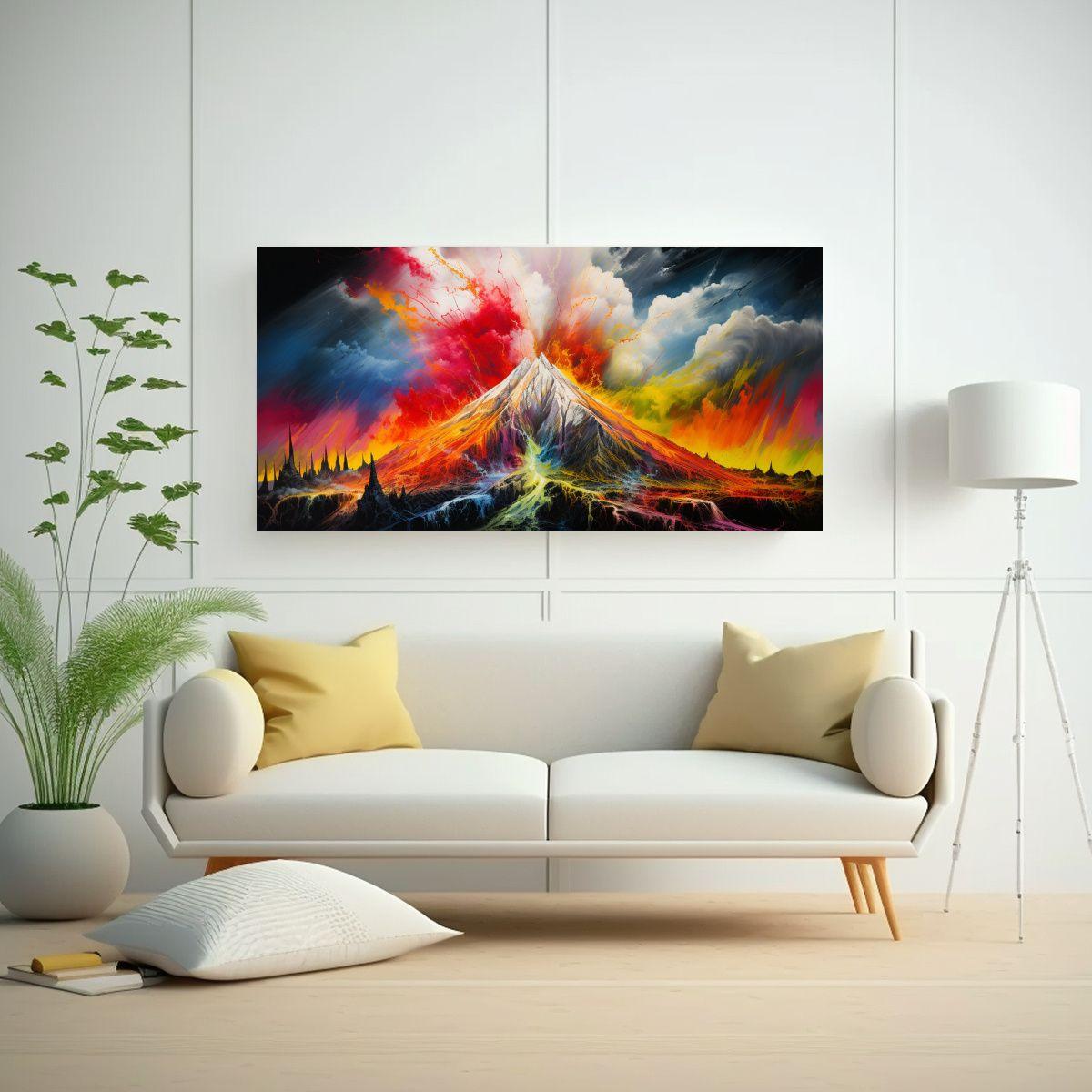 Pintura Abstracta En Tela Para Cocina Con Arcoíri 60x30cm-2