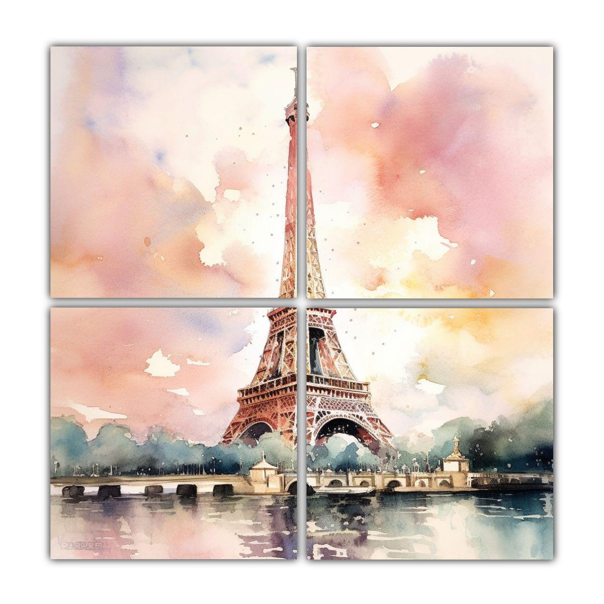 Cuadros Fotográficos Eiffel Tower Estilo 200x200 Cm-0