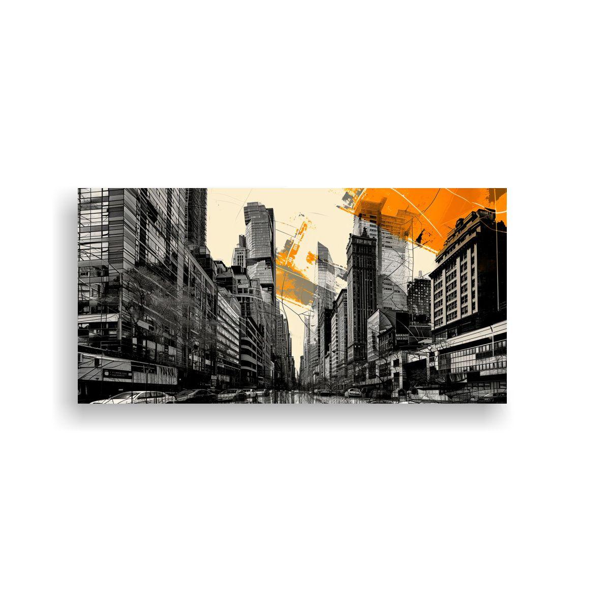 Cuadro En Bastidor: Foto Urbana Blanco Y Negro 100x50cm-0