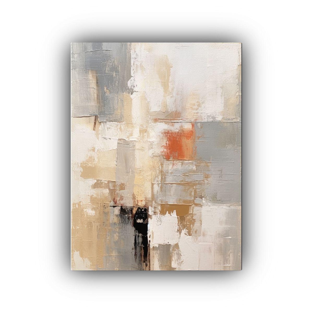 Cuadro Abstracto Minimalista En Tonos De Elegancia Pintura M 50x75cm-0