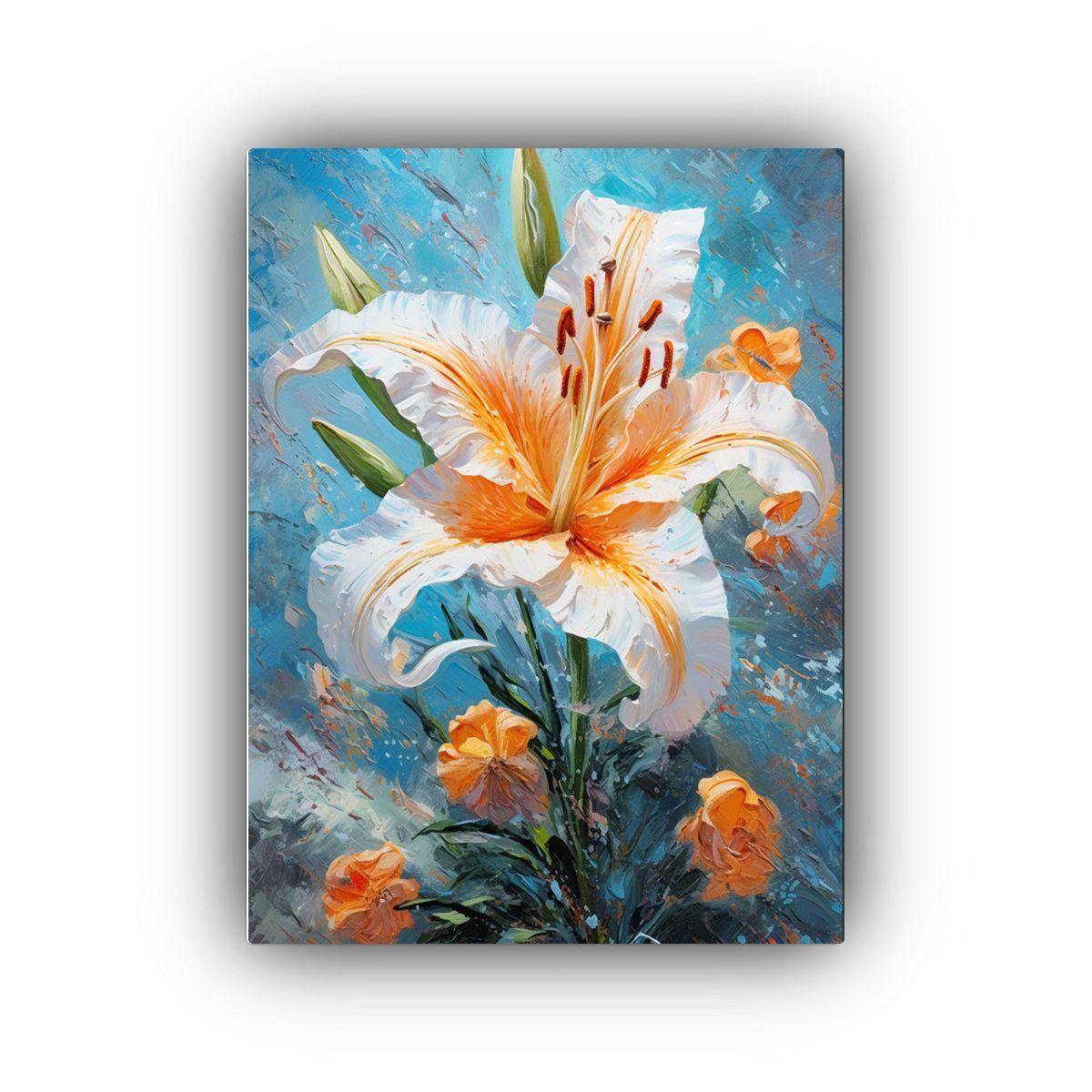 Pintura En Bastidor Con Diseño De Lirio Colorido 80x120cm-0