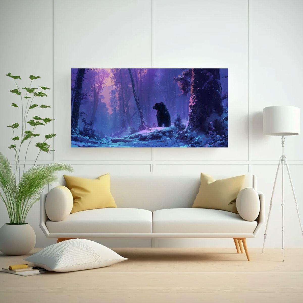 Pintura En Bastidor Árboles Gigantes Bosque 80x40cm-2