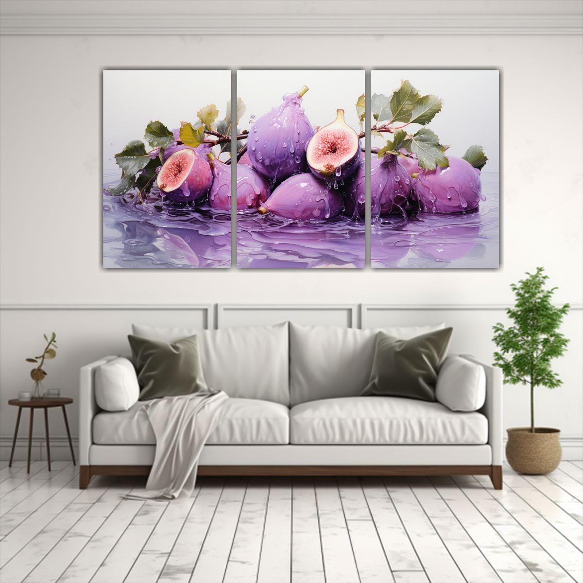 Pintura Abstracta En Acuarela Con Colores Morados 150x75 Cm-2
