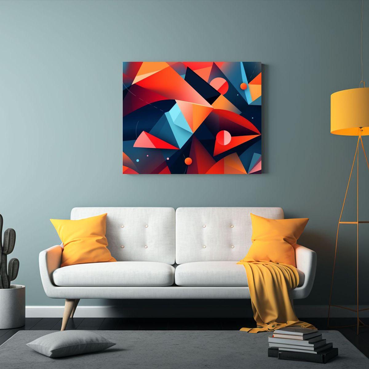Fondo Geométrico Abstracto Dinámico De Amor Para Cuadros D 60x40cm-2