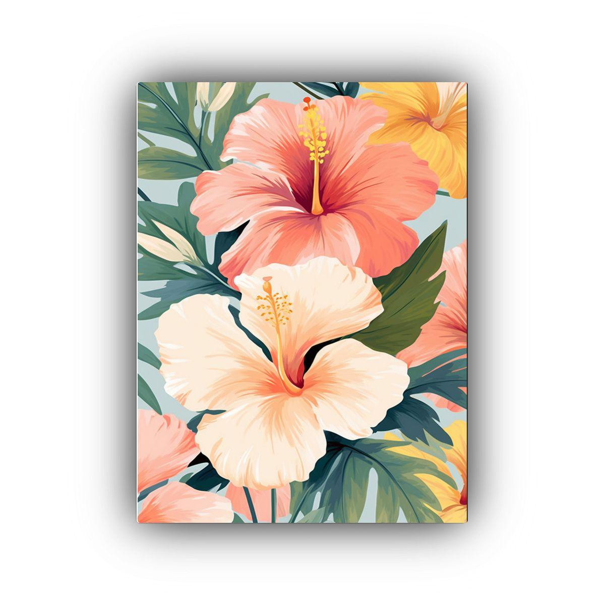 Cuadro Acuarela Ambiente Hibiscus Una Armoniosa 40x60 Cm-0