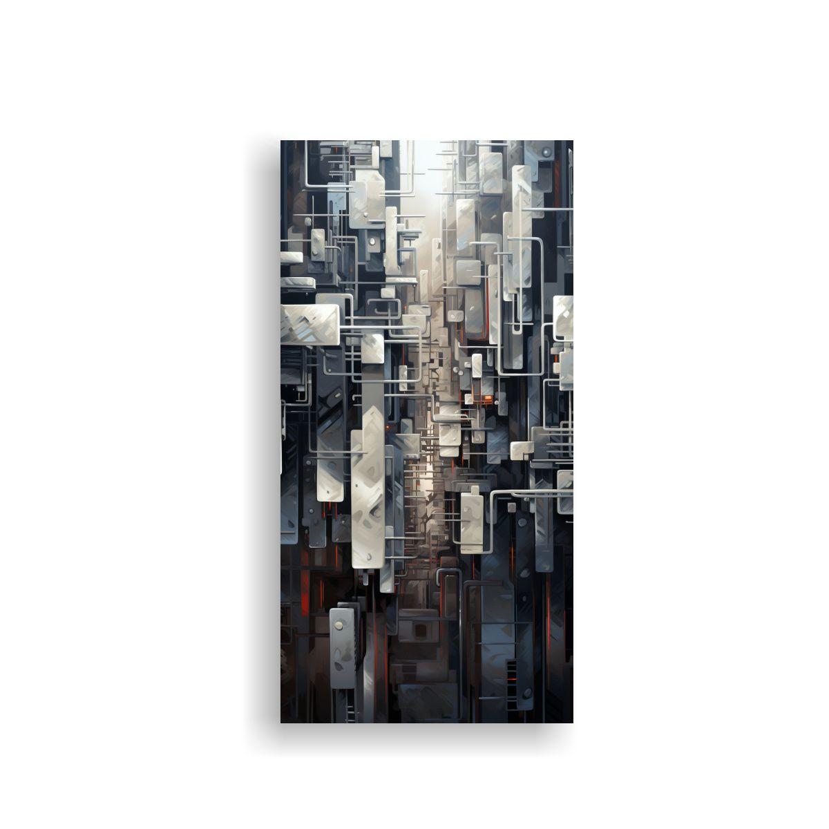 Pintura Decorativa De Una Ciudad Cibernética En 60x120cm-0