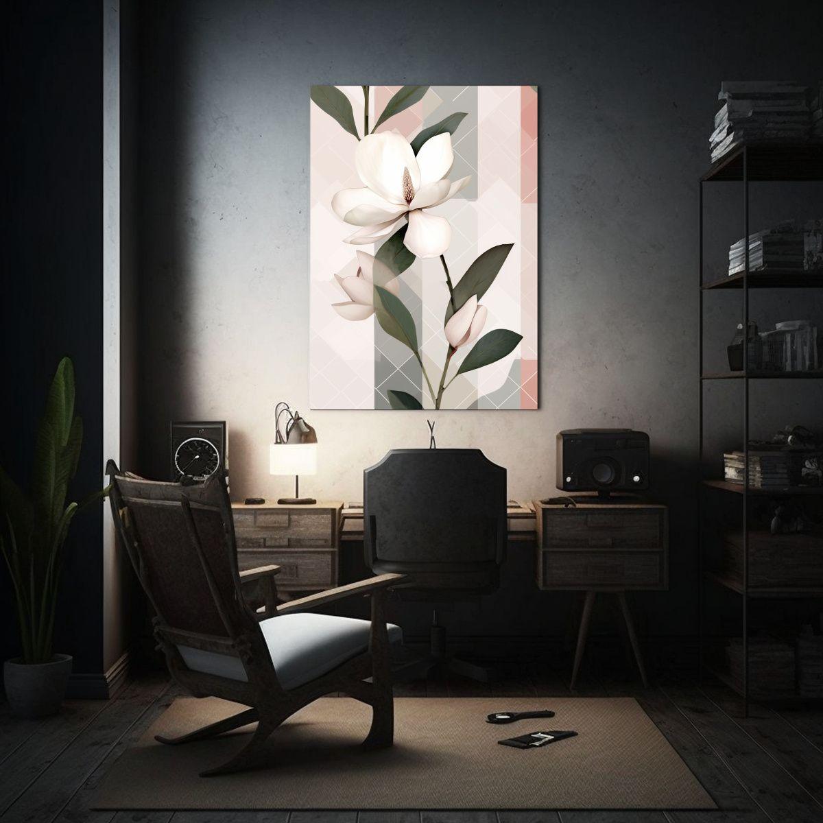 Cuadro Abstracto Magnolia Con Diseño Estético 80x120cm-2