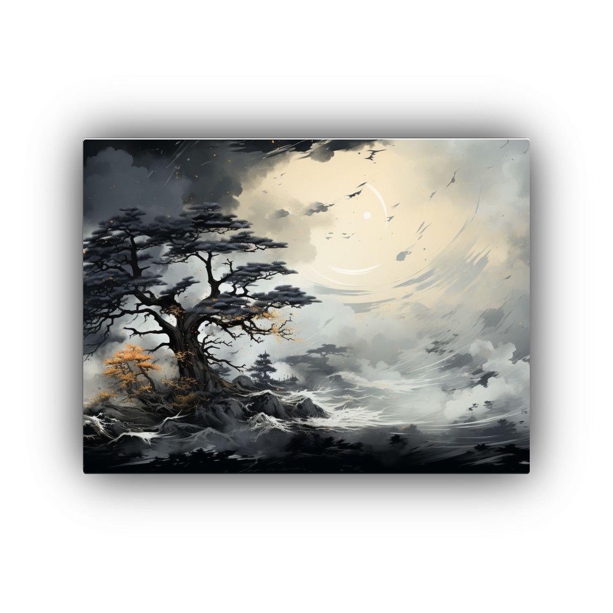 Pinturas Decorativas De Pino En Blanco Y Negro 120x80cm-0