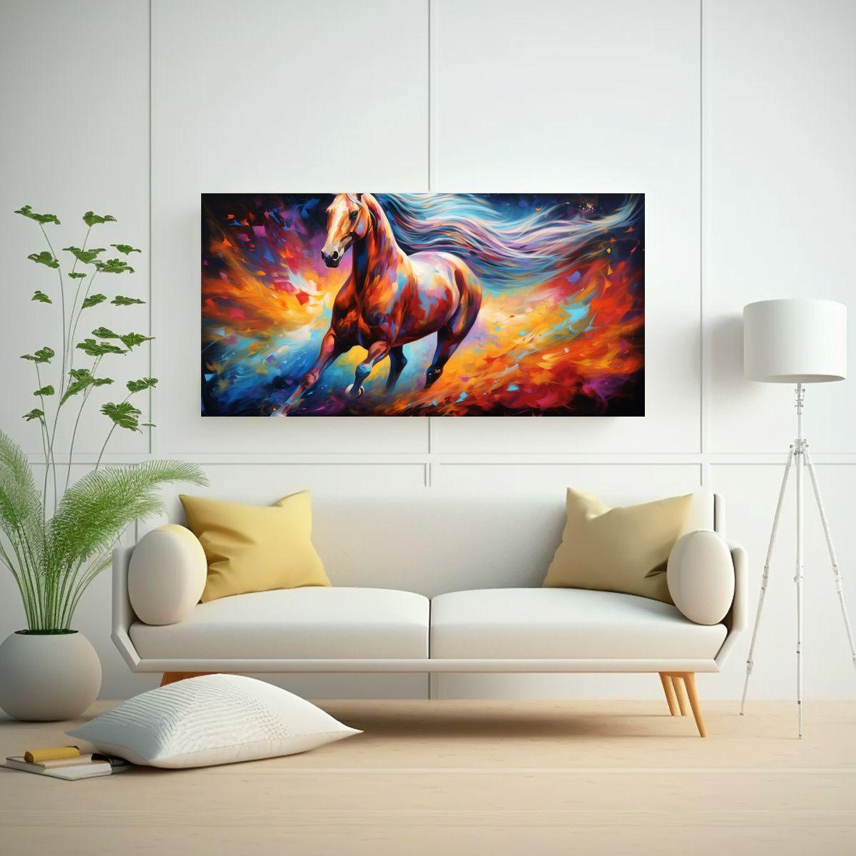Pintura Al Estilo óleo Estilo árabe Caballo Colo 160x80cm-2